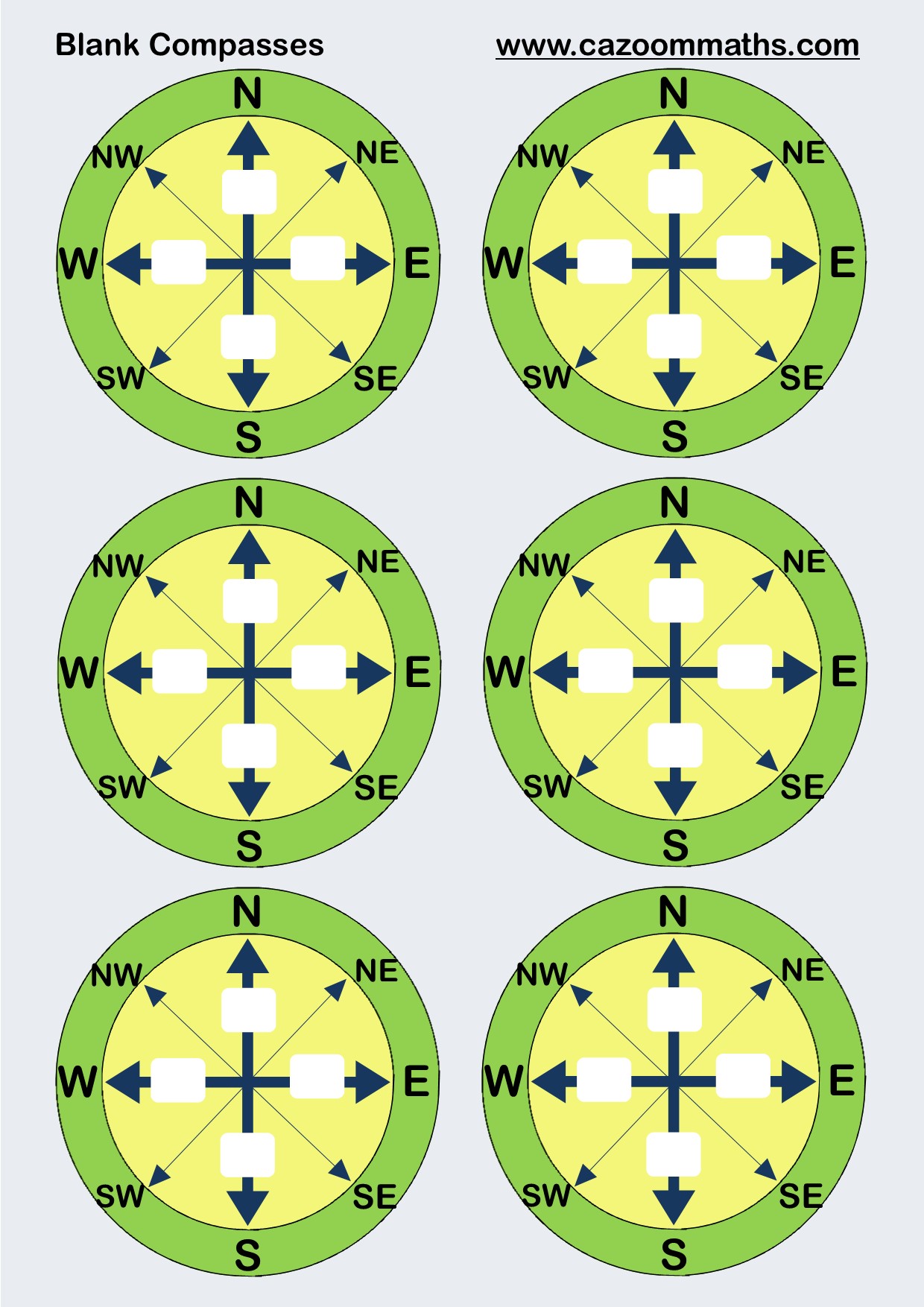 Loci and Bearings KS3 and KS4 Bearings Maths Worksheet with Answers